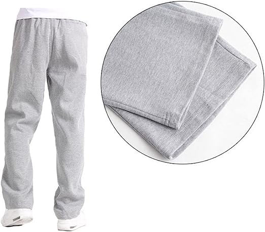 Straight Leg Melton Cotton Sweatpants - Heather Gray