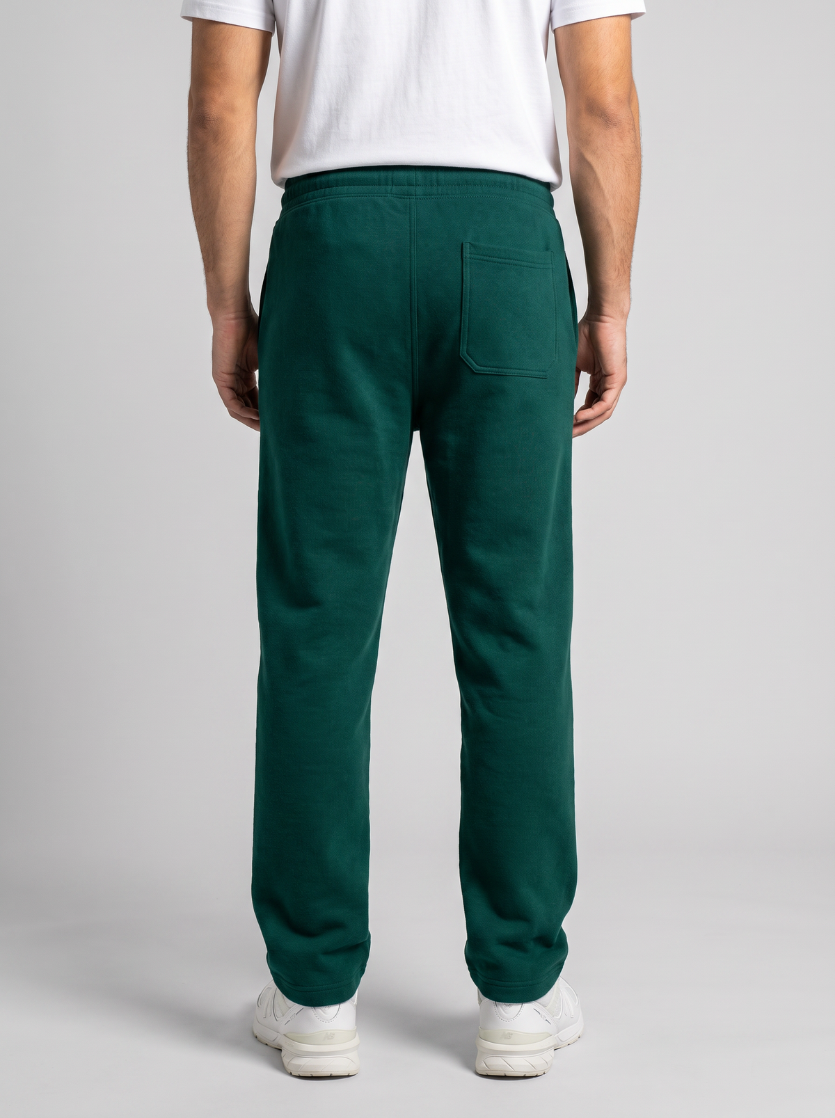 Straight Leg Melton Cotton Sweatpants - Darkgreen