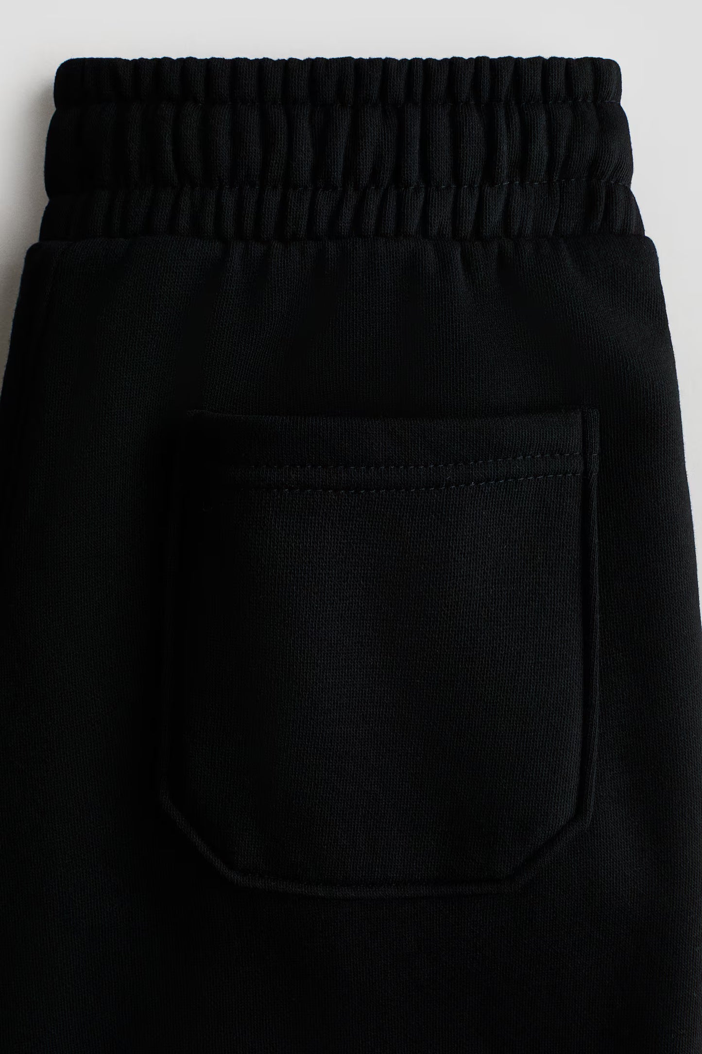 Wide Leg Melton Cotton Sweatpants - Black