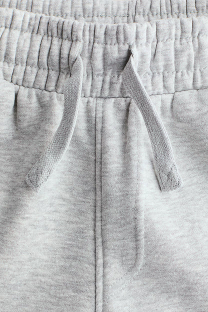 Wide Leg Melton Cotton Sweatpants - Heather Gray