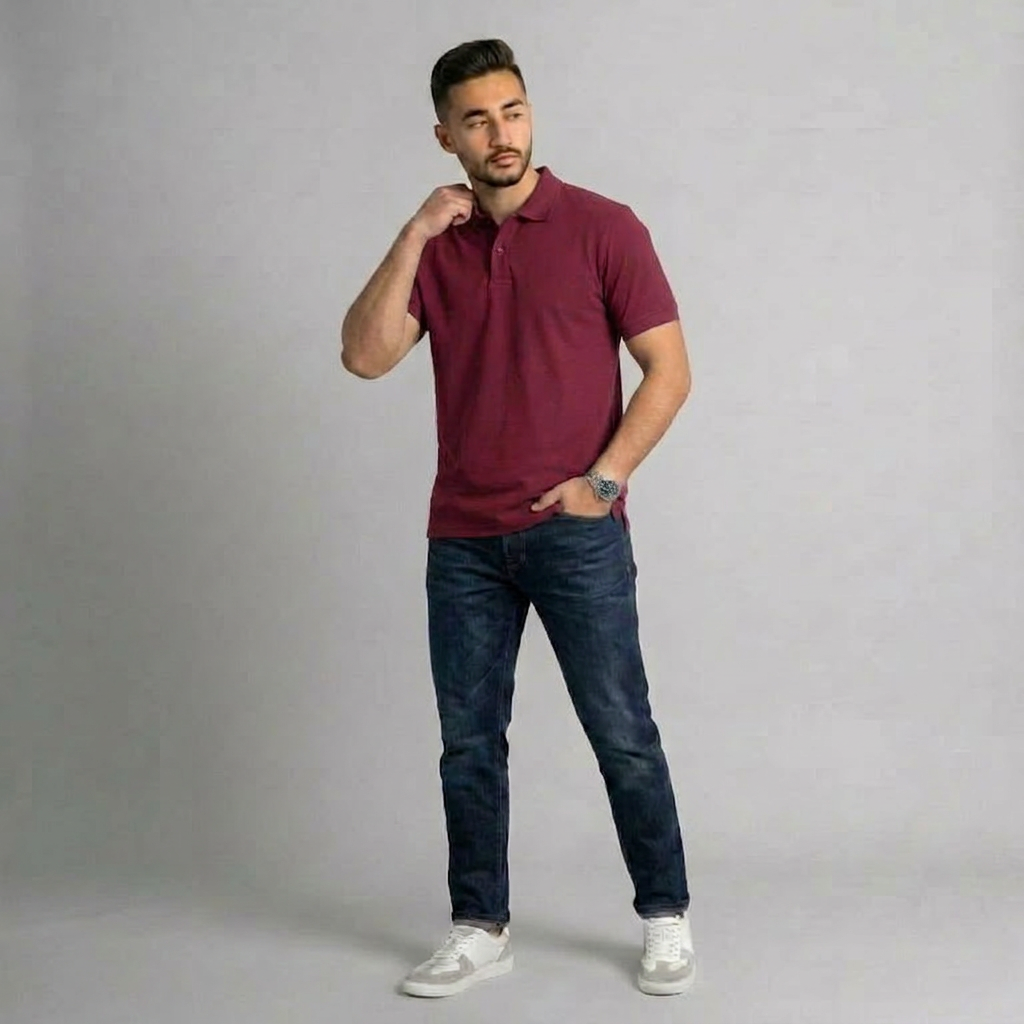 Polo T-Shirt - Burgundy