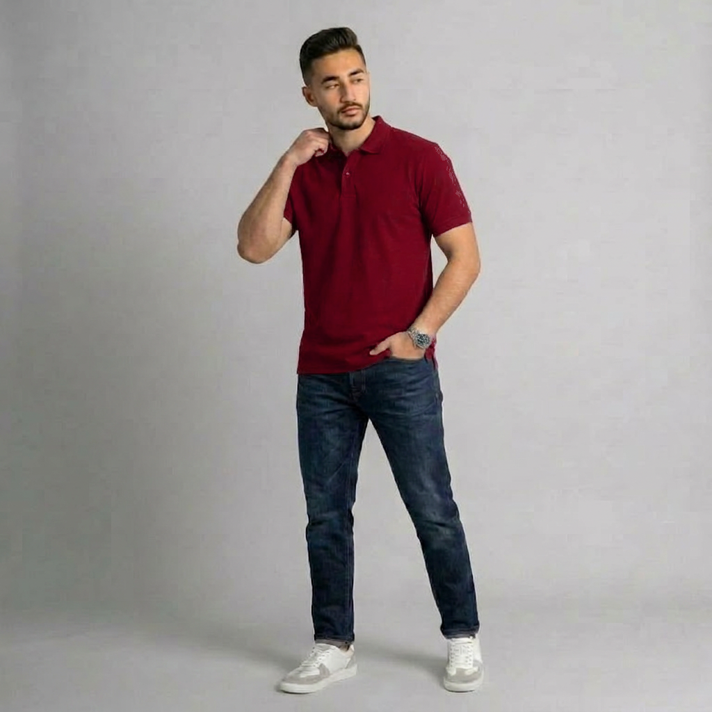 Polo T-Shirt - Burgundy