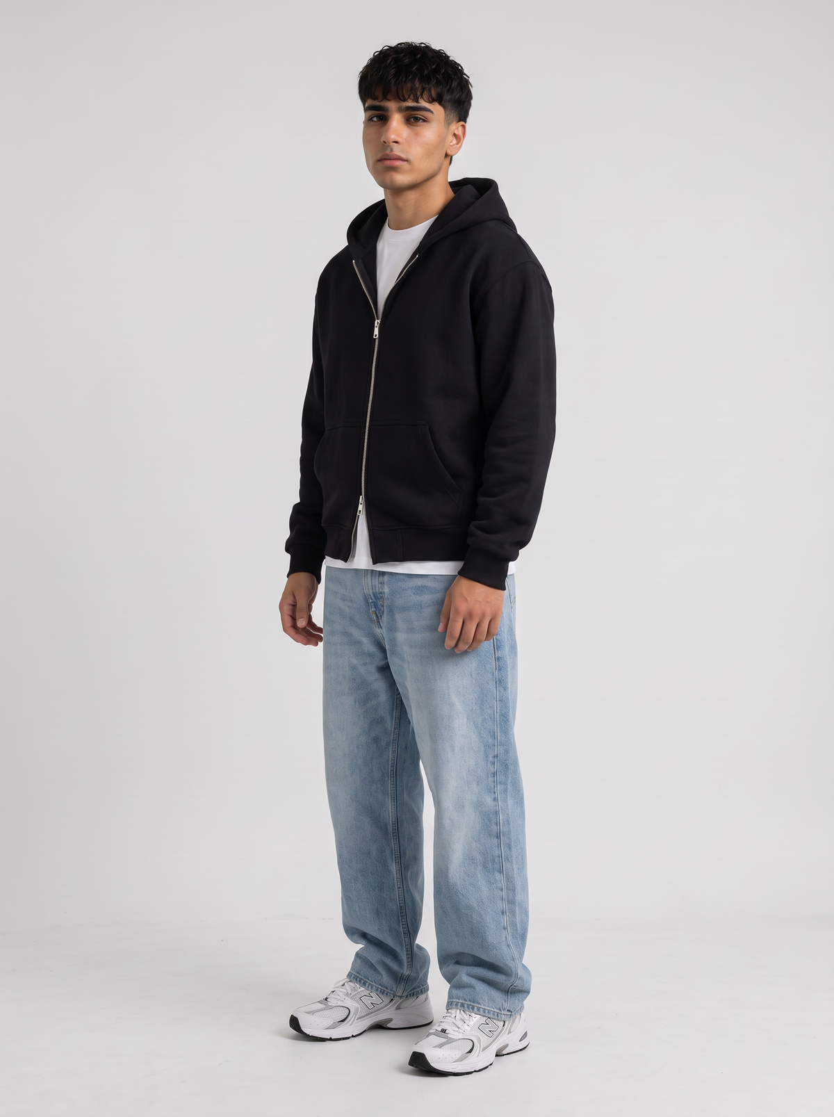 Double Zip Hoodie - Black - Pulse 30 Degree