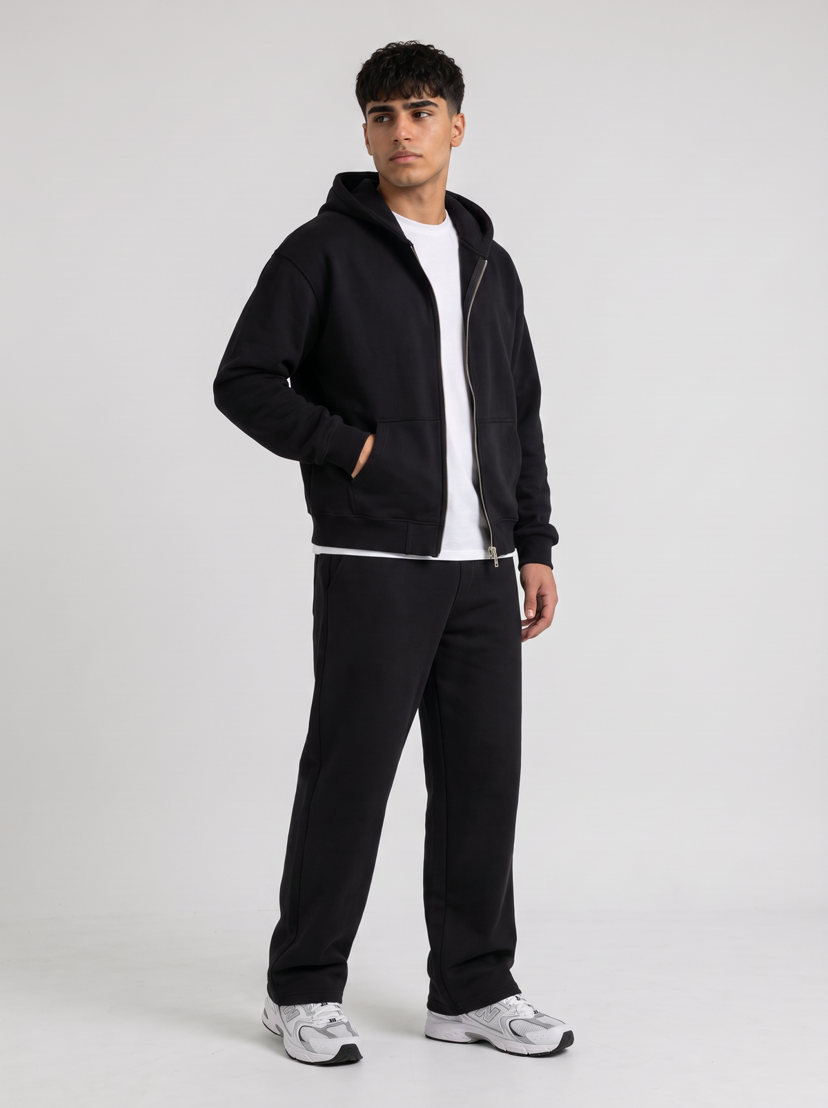 Full Set Double Zip Hoodie - Black - Pulse Set 30