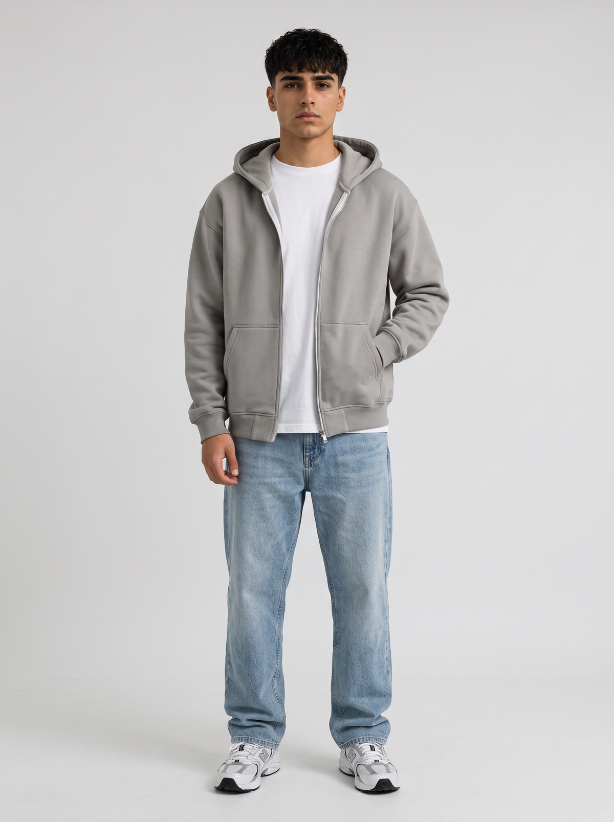 Double Zip Hoodie - Grey - Pulse Front Hero
