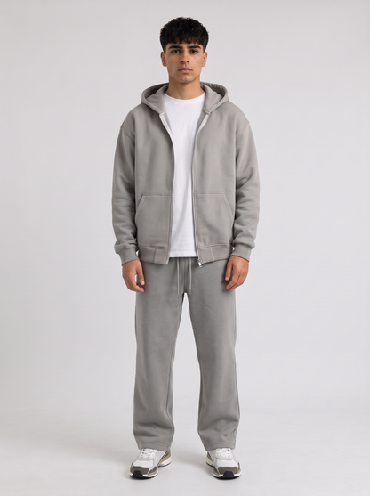 Double Zip Hoodie - Grey - Pulse Set Front
