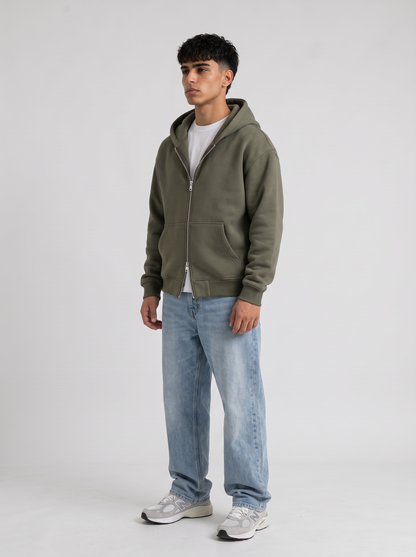 Double Zip Hoodie - Olive - Pulse 30 Degree