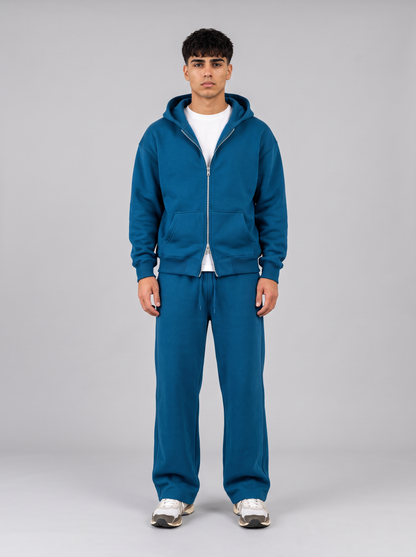 Full Set Double Zip Hoodie - Blue - Pulse Set Front