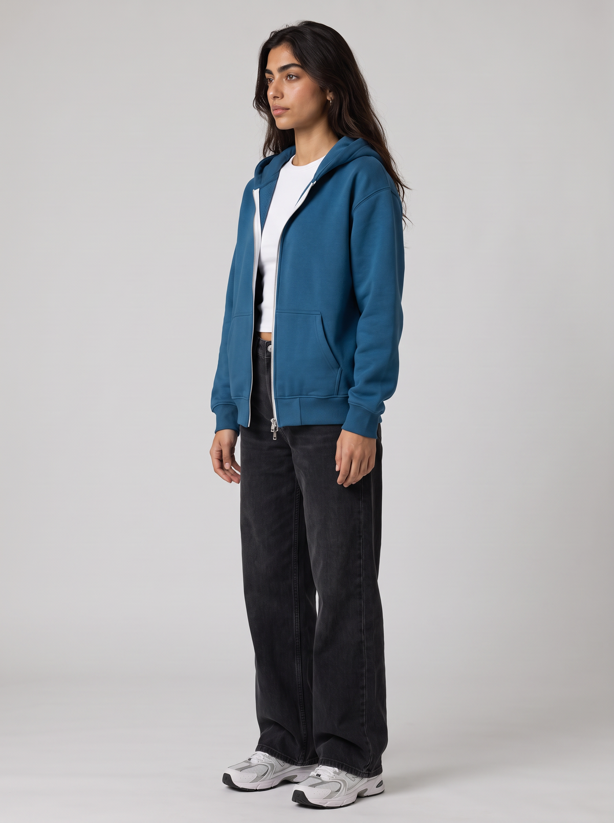 Double Zip Hoodie - Blue - Aura 30 Degree