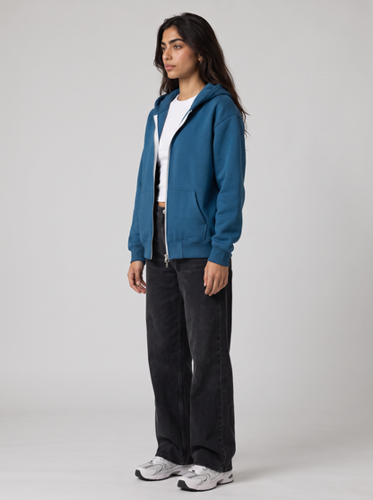 Double Zip Hoodie - Blue - Aura 30 Degree