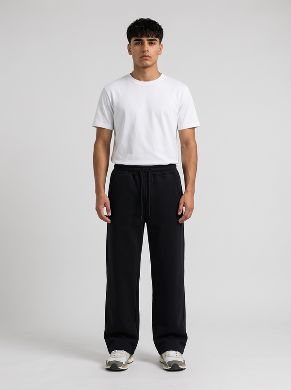 Winter Wide Leg Sweatpants - Black - Pulse Front Hero