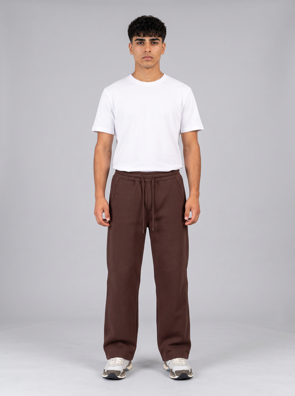 Winter Wide Leg Sweatpants - Brown - Pulse Front Hero