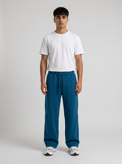Winter Wide Leg Sweatpants - Blue - Pulse Front Hero