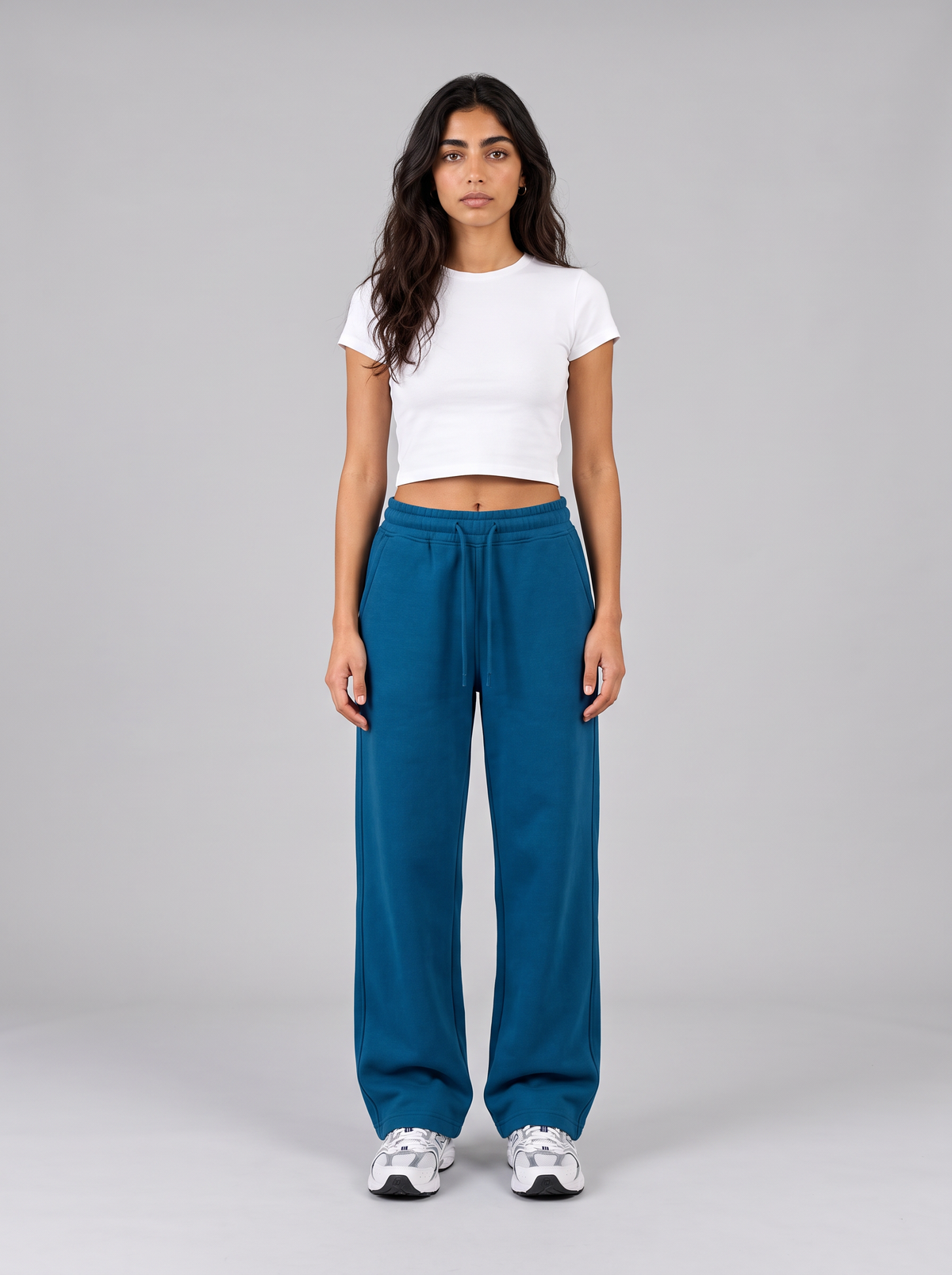 Winter Wide Leg Sweatpants - Blue - Aura Front Hero