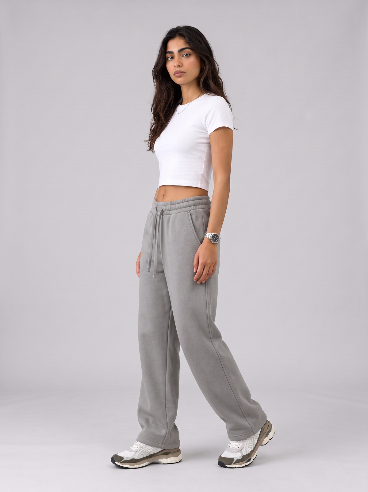 Winter Wide Leg Sweatpants - Grey - Aura 30 Degree