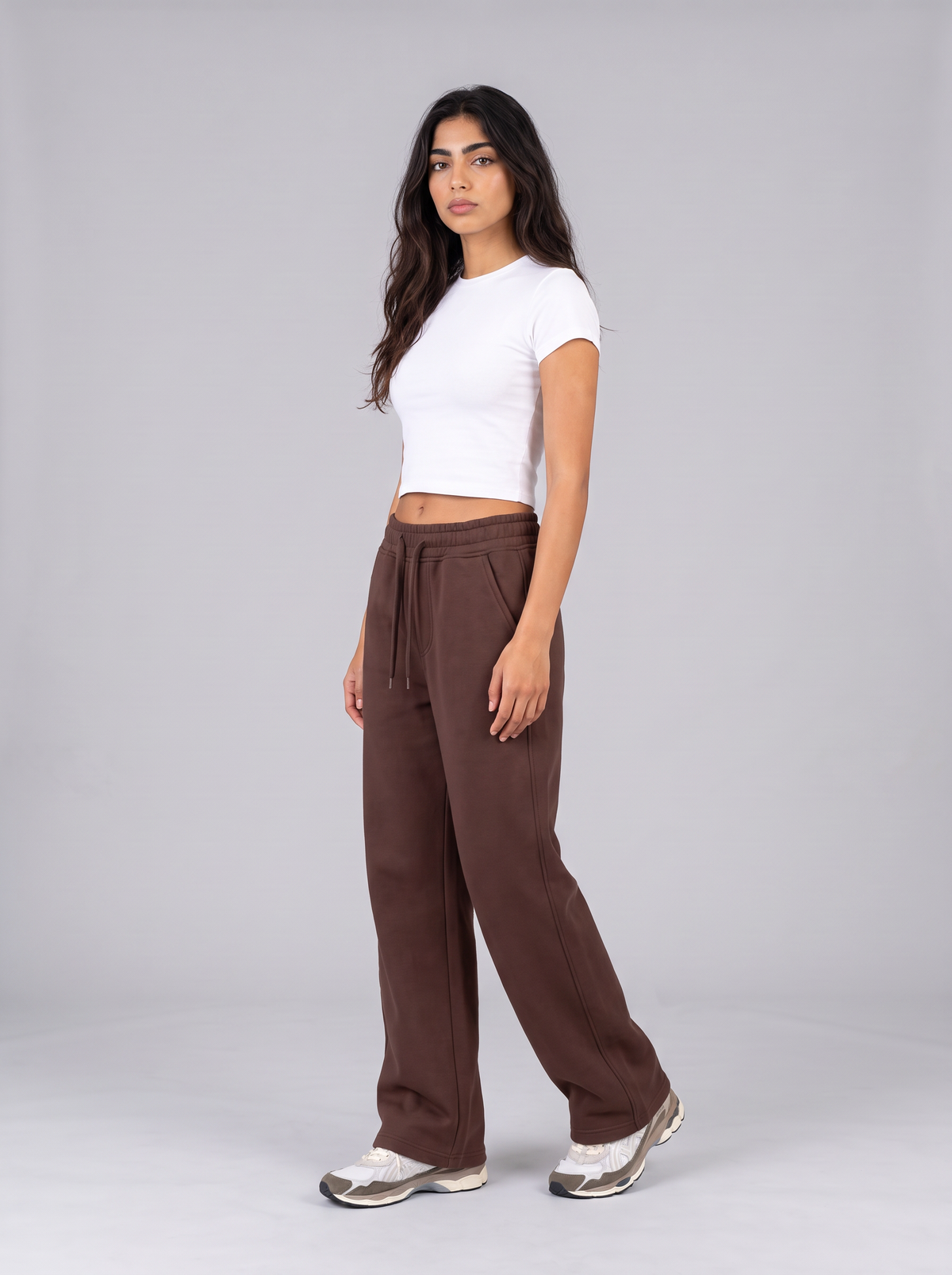 Winter Wide Leg Sweatpants - Brown - Aura 30 Degree
