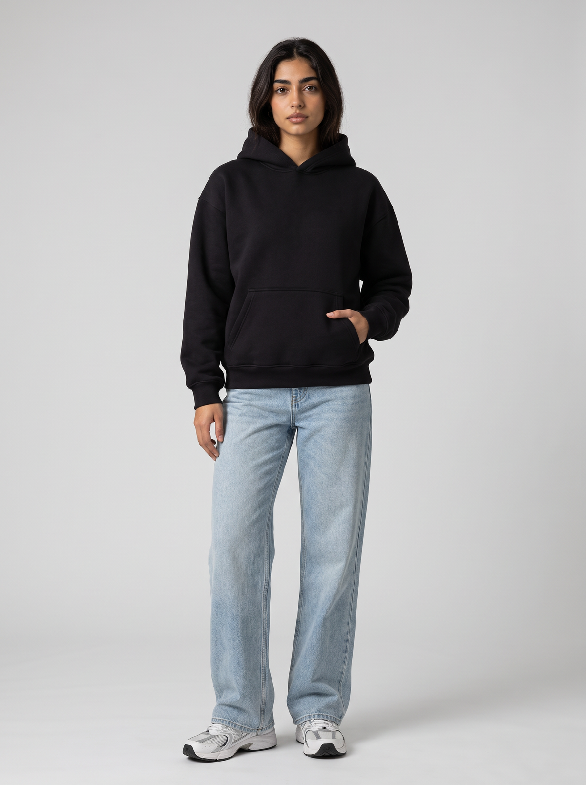 Oversized Hoodie - Black - Aura Front Hero