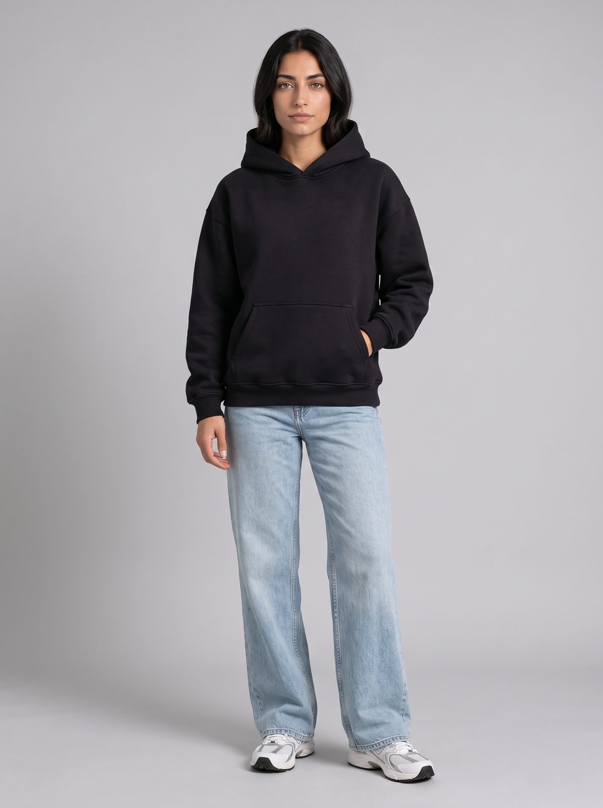Oversized Hoodie - Black - Muse Front Hero