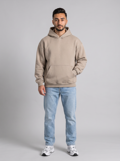 Oversized Hoodie - Beige - Hero Front Hero