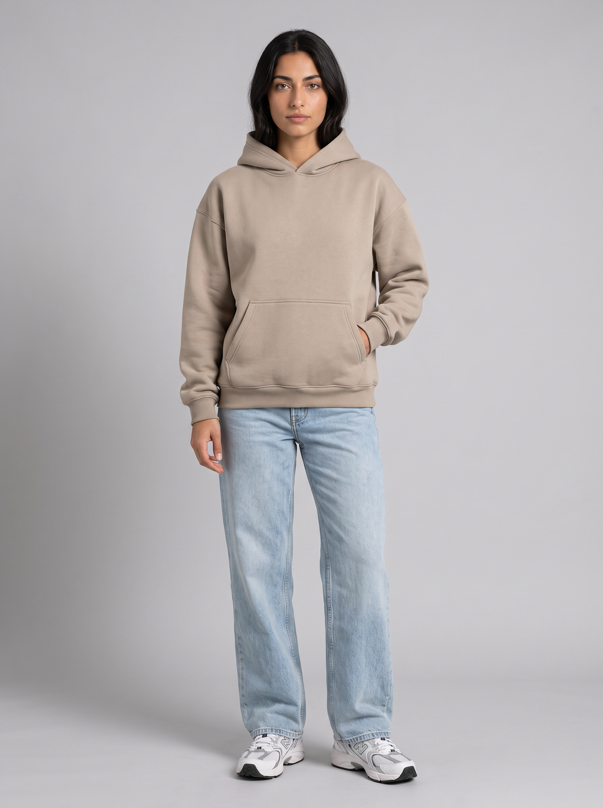 Oversized Hoodie - Beige - Muse Front Hero