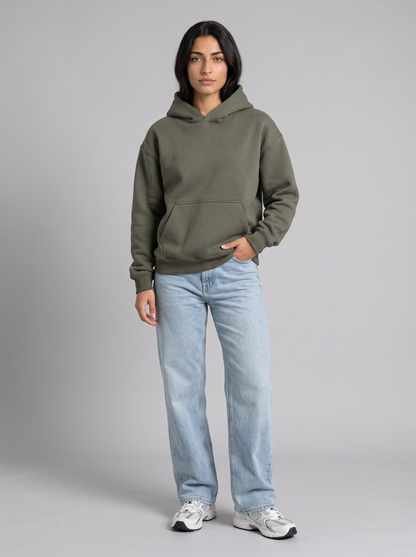 Oversized Hoodie - Olive - Muse Front Hero