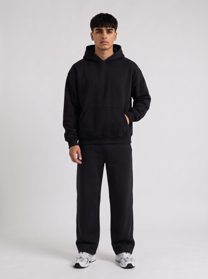 Oversized Hoodie - Black - Pulse Set Front