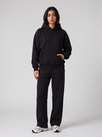 Oversized Hoodie - Black - Aura Set Front