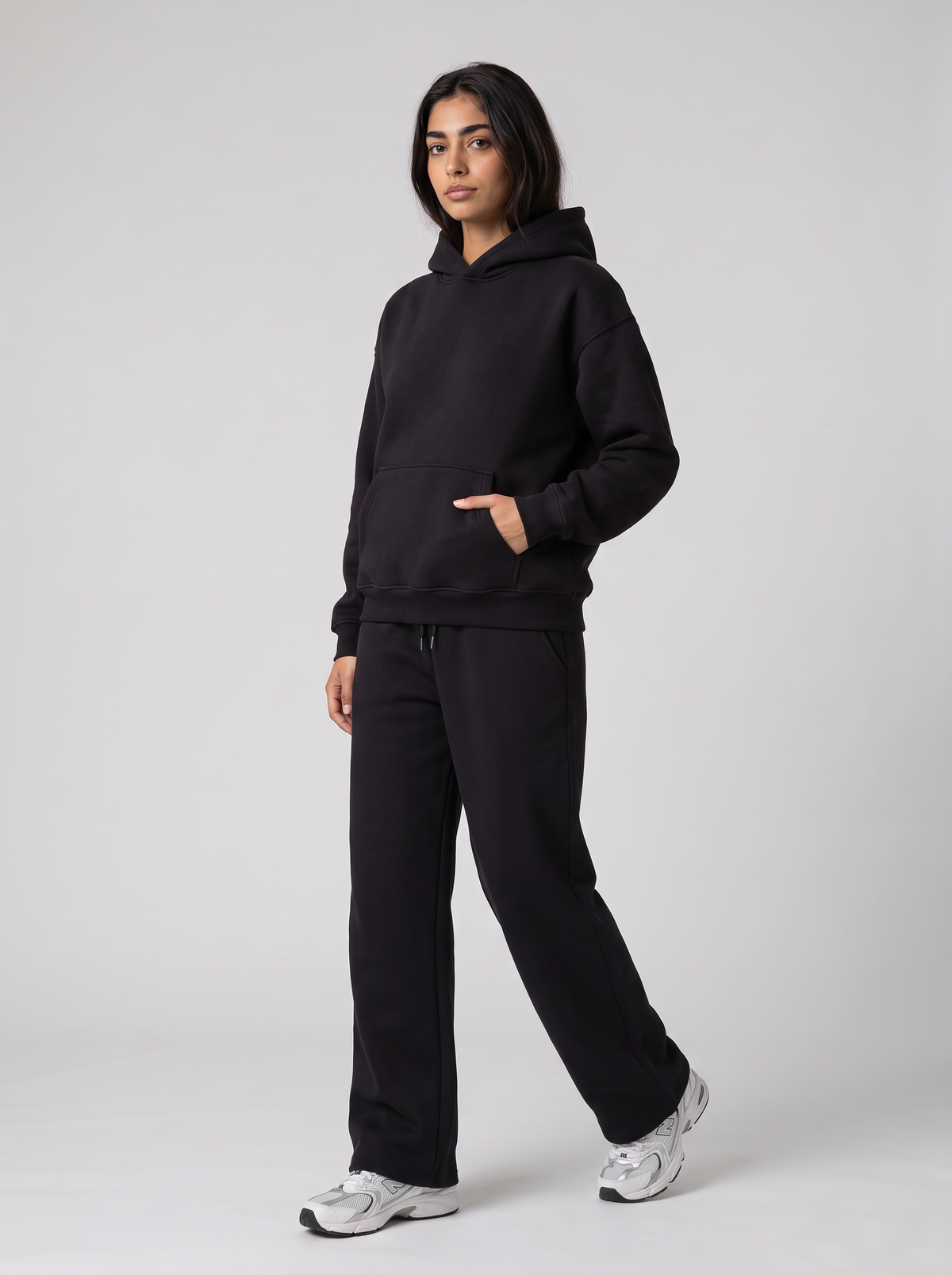 Full Set Oversized Hoodie - Black - Aura Set 30