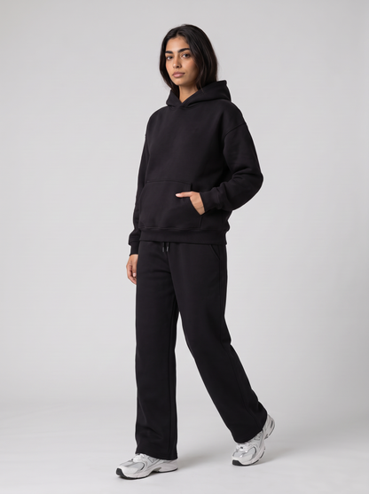 Full Set Oversized Hoodie - Black - Aura Set 30