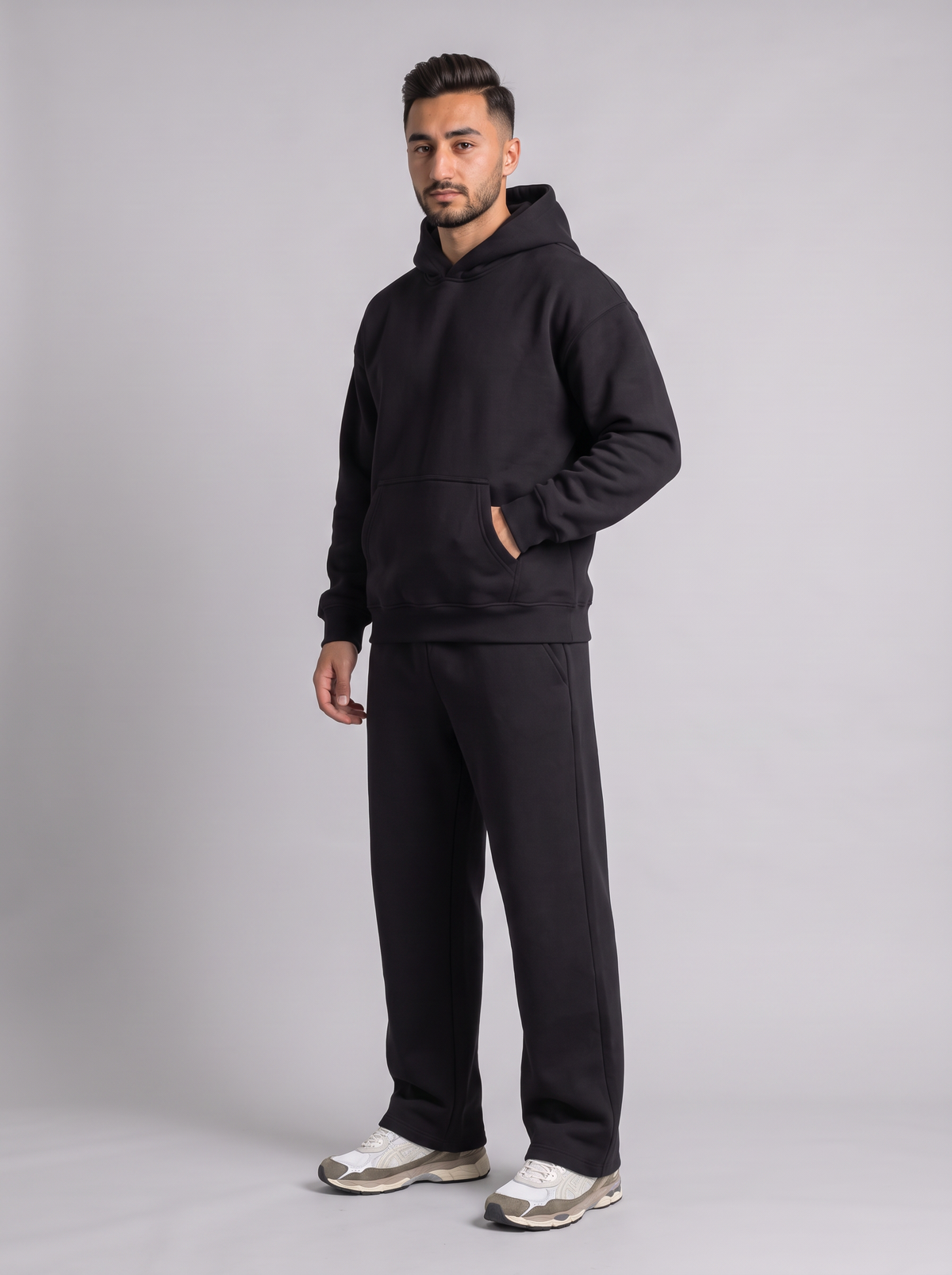 Full Set Oversized Hoodie - Black - Hero Set 30