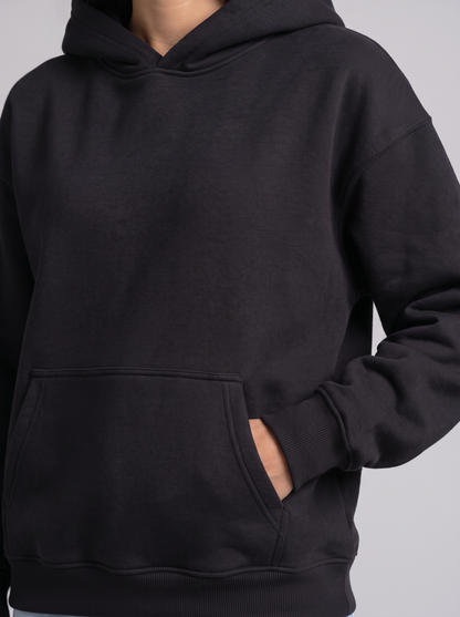 Oversized Hoodie - Black - Muse Detail
