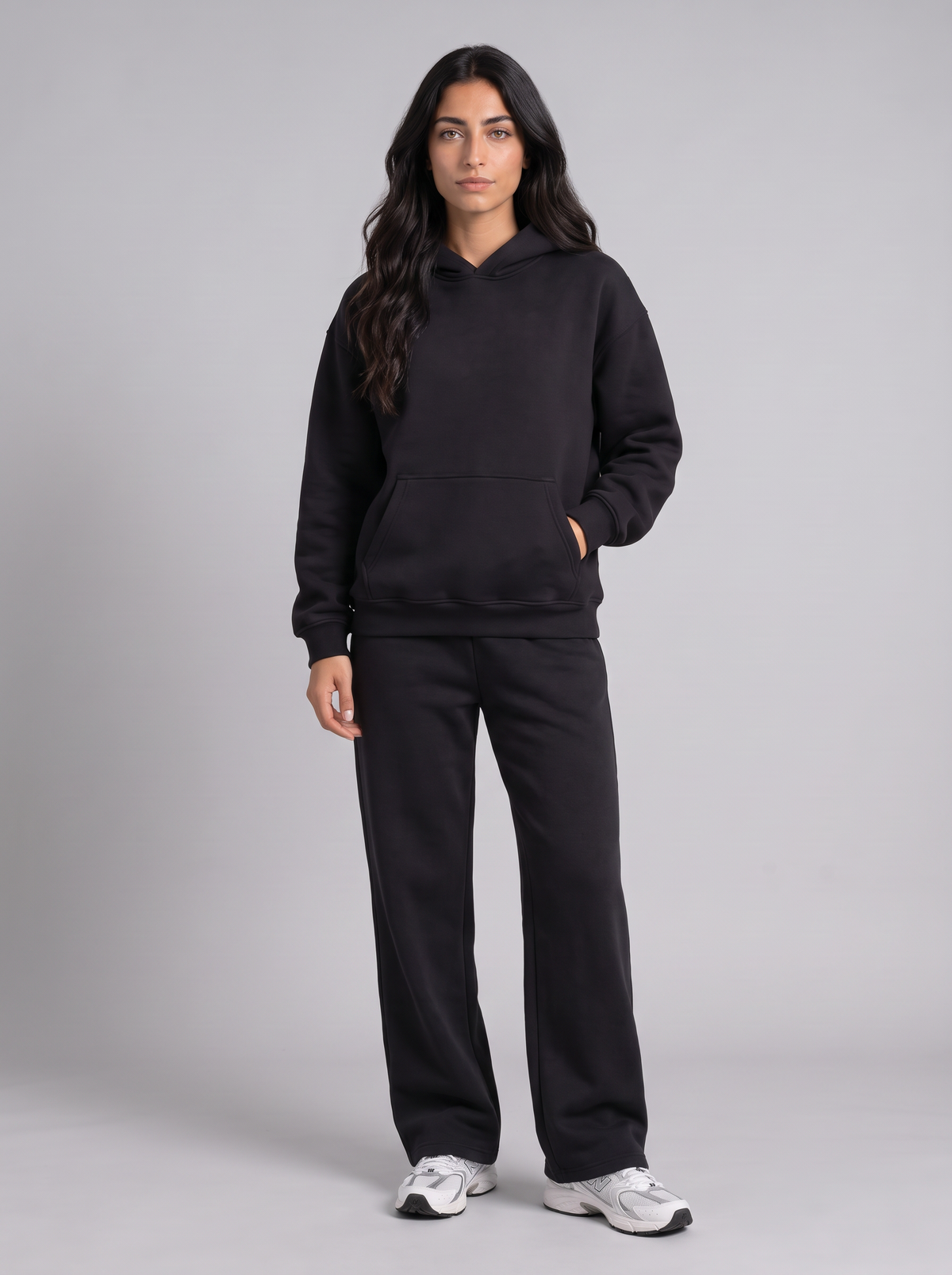 Full Set Oversized Hoodie - Black - Muse Set Front