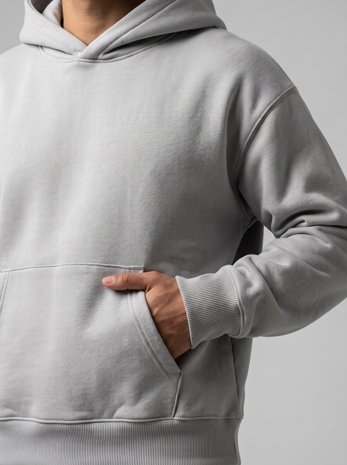 Oversized Hoodie - Grey - Aura Detail