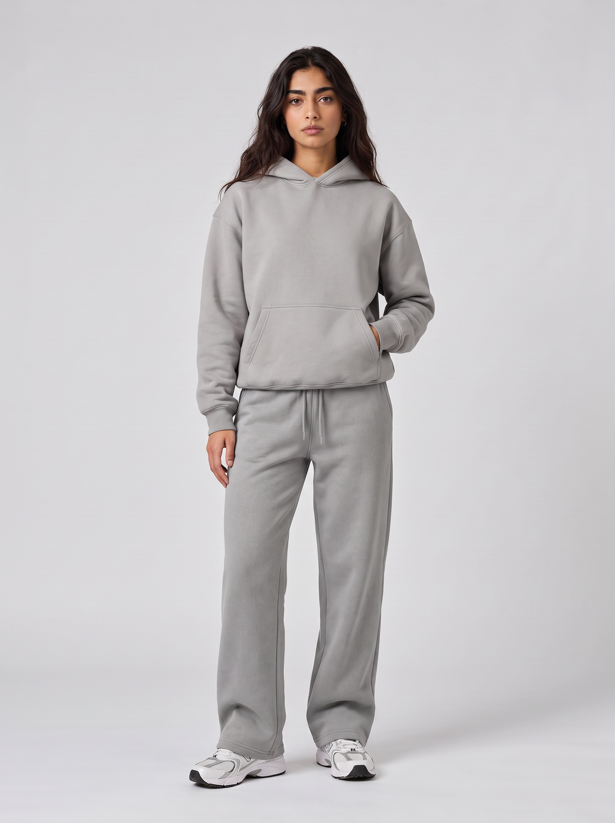 Oversized Hoodie - Grey - Aura Set Front