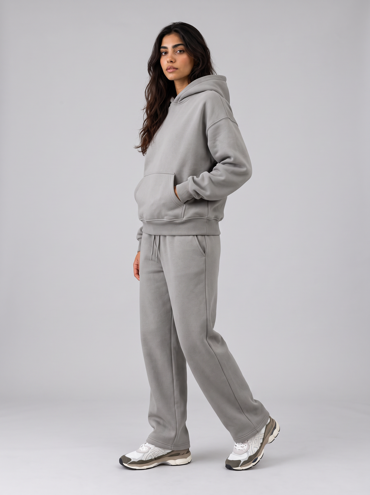 Full Set Oversized Hoodie - Grey - Aura Set 30
