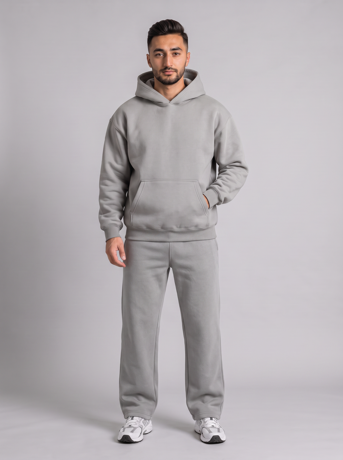 Oversized Hoodie - Grey - Hero Set Front