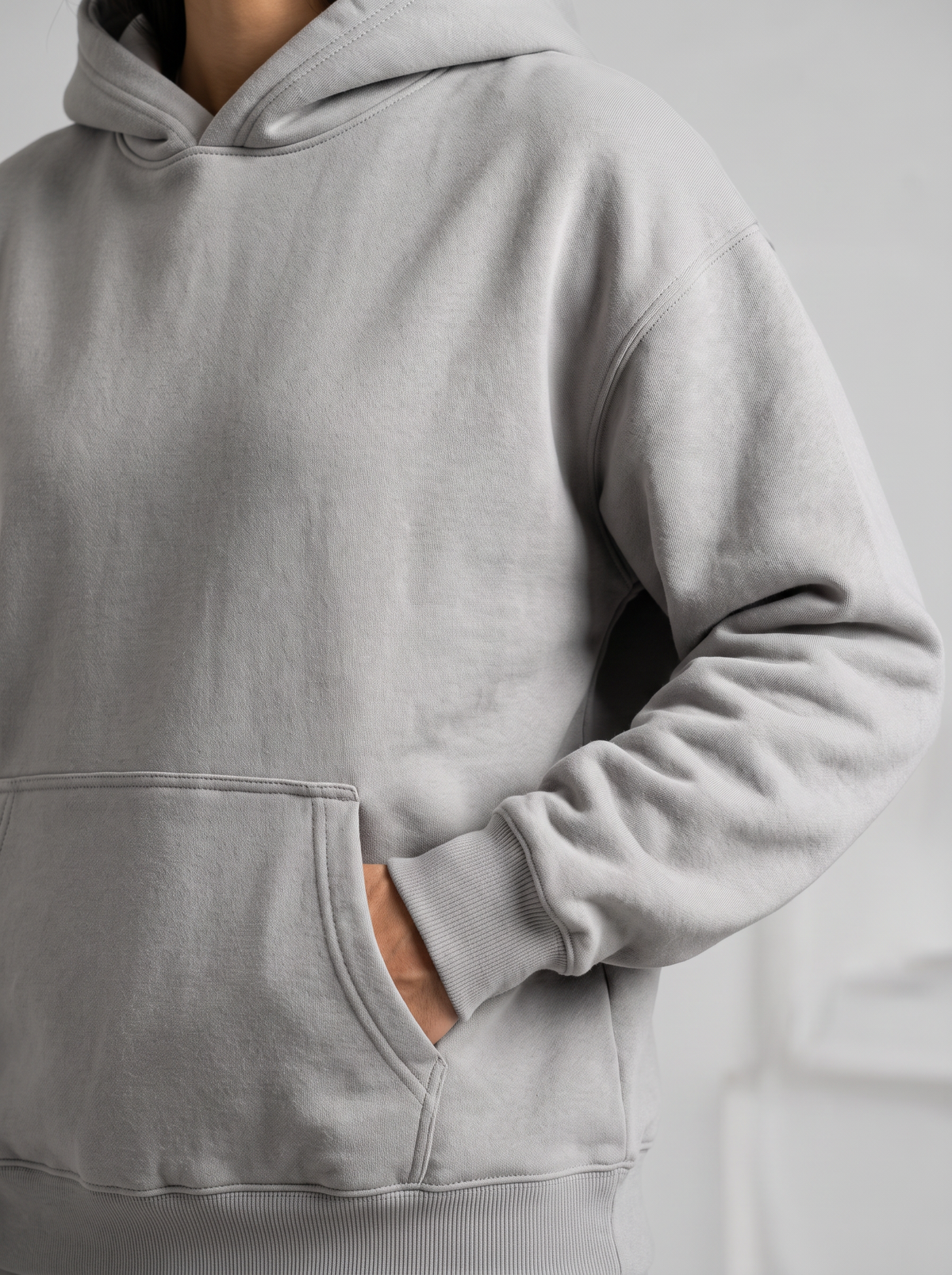 Oversized Hoodie - Grey - Muse Detail