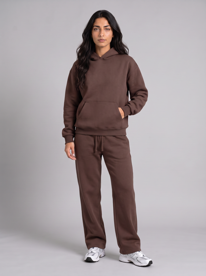 Full Set Oversized Hoodie - Brown - Muse Set Front