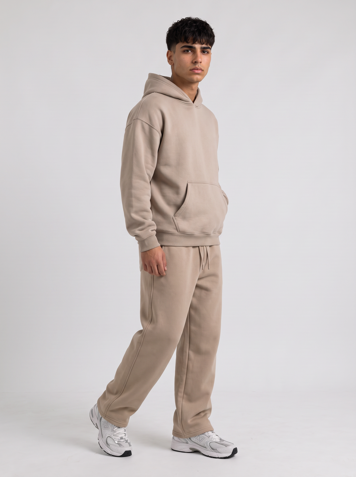 Full Set Oversized Hoodie - Beige - Pulse Set 30