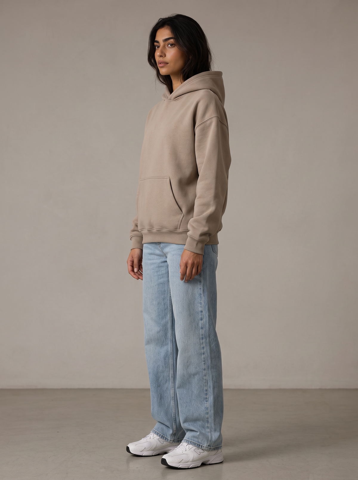 Oversized Hoodie - Beige - Aura 30 Degree