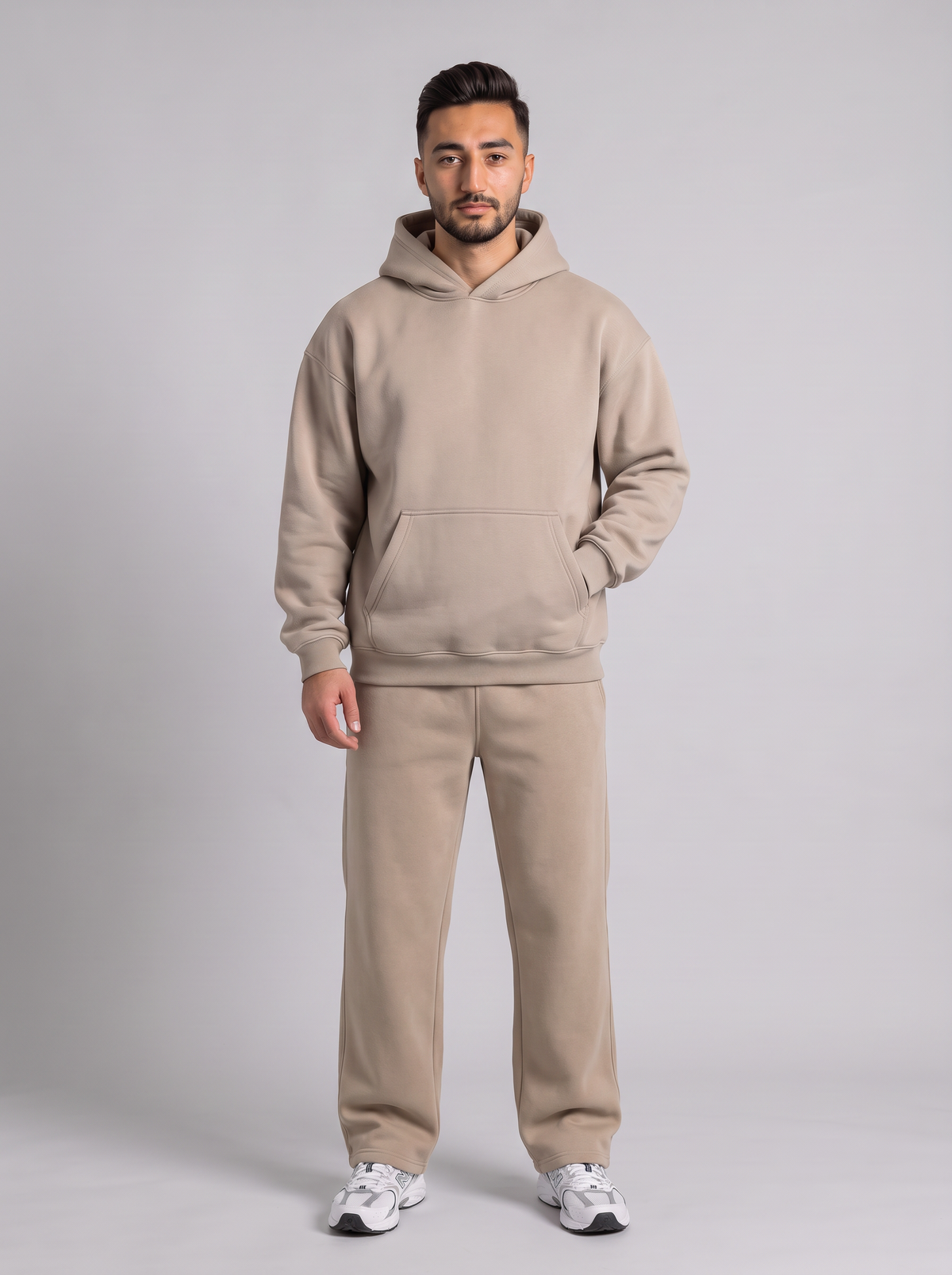 Oversized Hoodie - Beige - Hero Set Front