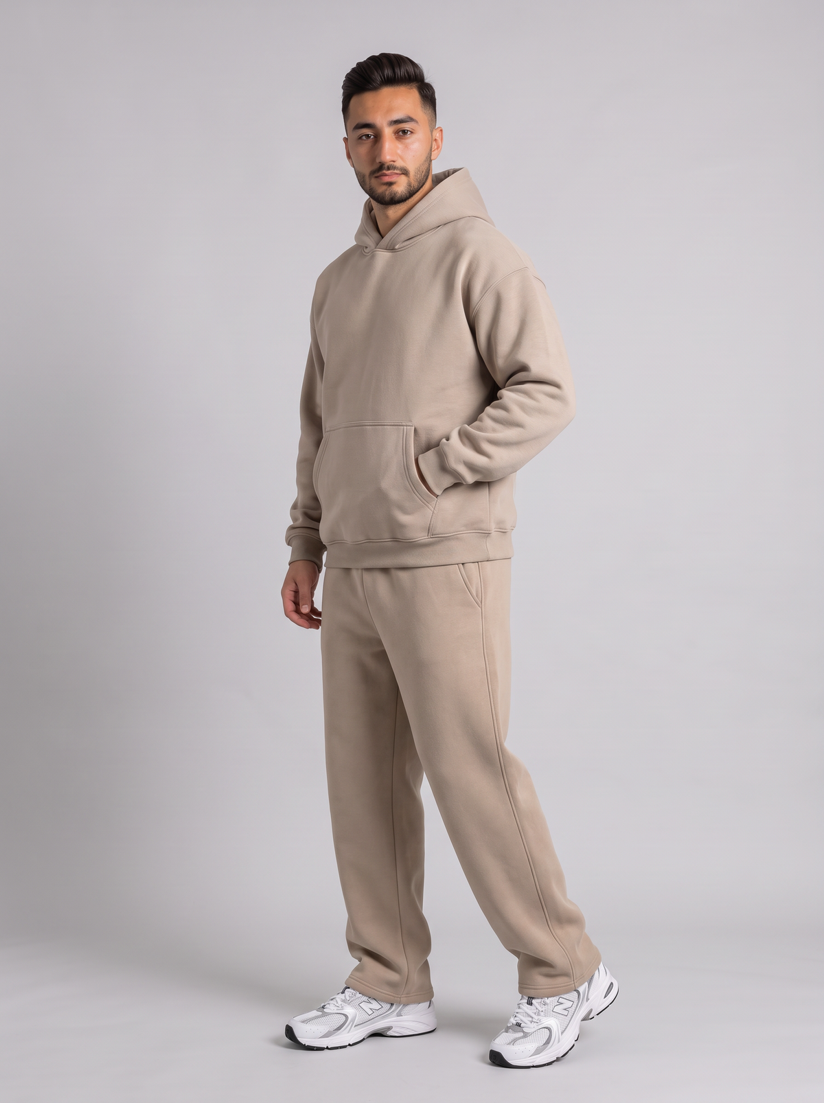 Full Set Oversized Hoodie - Beige - Hero Set 30