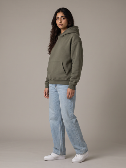 Oversized Hoodie - Olive - Aura 30 Degree