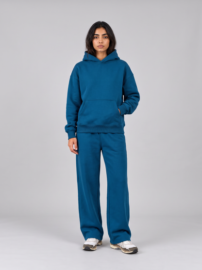 Full Set Oversized Hoodie - Blue - Aura Set Front