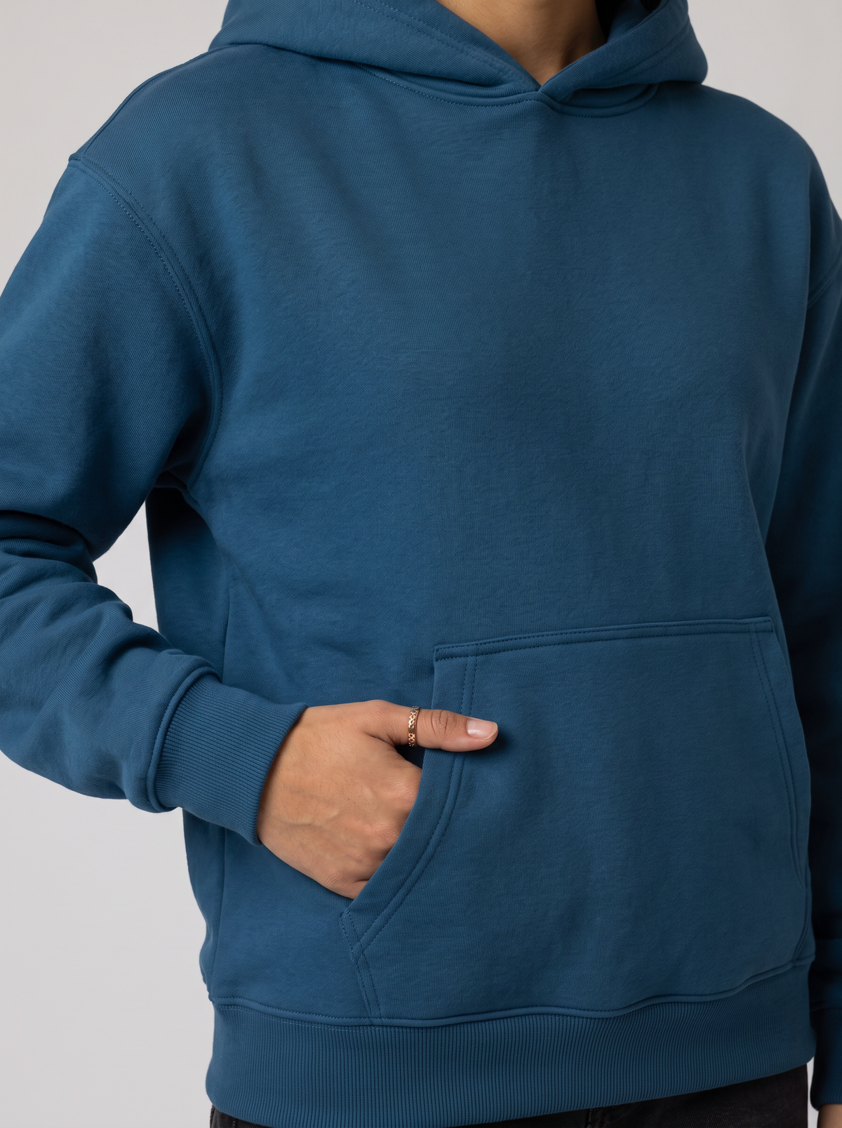 Oversized Hoodie - Blue - Aura Detail