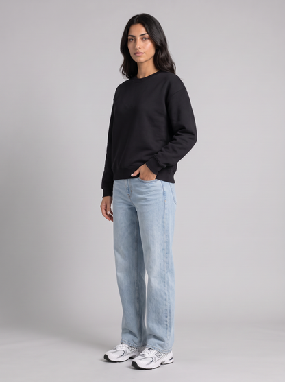 Boxy Crewneck - Black - Muse 30 Degree