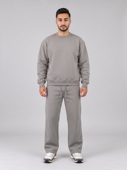 Full Set Boxy Crewneck - Grey - Hero Set Front