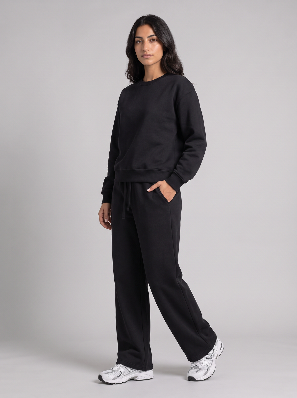 Full Set Boxy Crewneck - Black - Muse Set 30