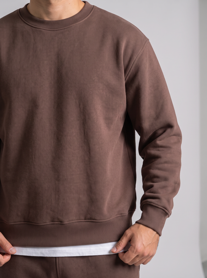 Boxy Crewneck - Brown - Hero Detail