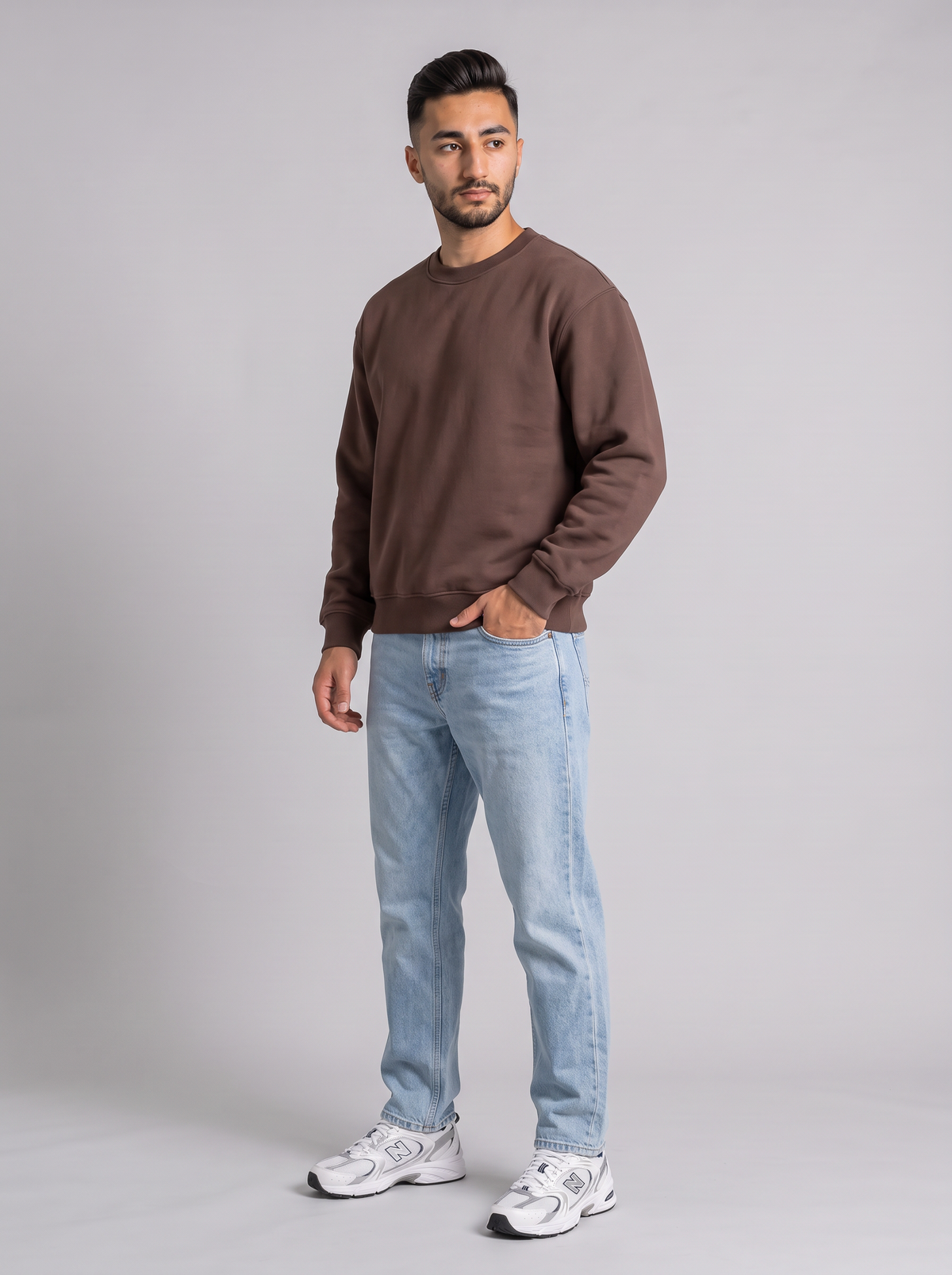 Boxy Crewneck - Brown - Hero 30 Degree